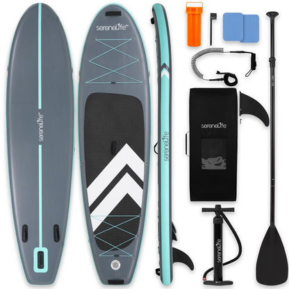 Inflatable Paddleboard Stable Design Non-Slip Deck Gray