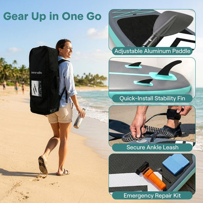 Tabla de Paddle Surf Hinchable Diseño Estable Cubierta Antideslizante Azul