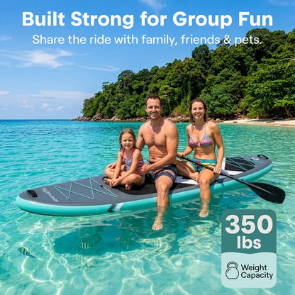 Inflatable Paddleboard Stable Design Non-Slip Deck Gray