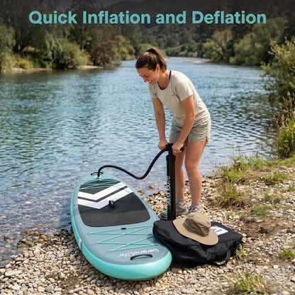Inflatable Paddleboard Stable Design Non-Slip Deck Gray