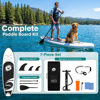 Tabla de paddle surf hinchable de diseño estable, 3 aletas, cubierta antideslizante 10'6"