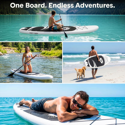 Tabla de paddle surf hinchable de diseño estable, 3 aletas, cubierta antideslizante 10'6"