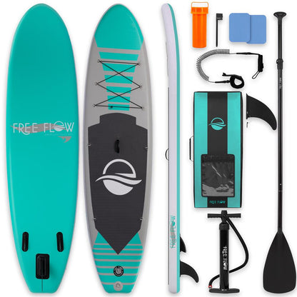 Inflatable Paddle Board - Stable Non-Slip Deck 106 PVC Teal