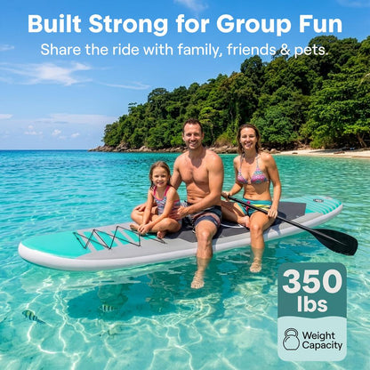 Inflatable Paddle Board - Stable Non-Slip Deck 106 PVC Teal