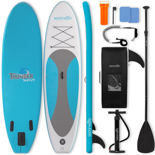 Inflatable Paddle Board Stable Design Non-Slip EVA Deck Pad Blue