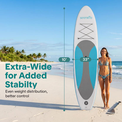 Inflatable Paddle Board Stable Design Non-Slip EVA Deck Pad Blue