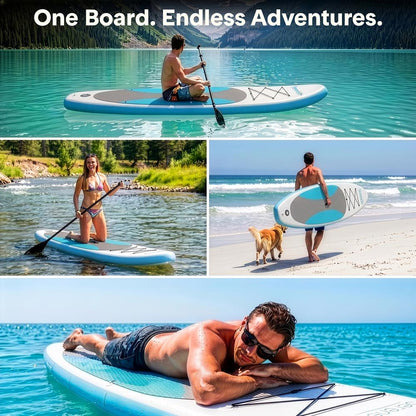 Inflatable Paddle Board Stable Design Non-Slip EVA Deck Pad Blue