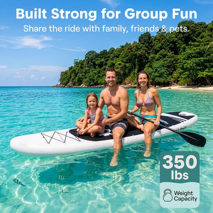 Inflatable Paddle Board Stable Design Non-Slip EVA Deck Pad Black