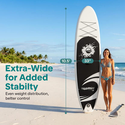 Inflatable Paddle Board Stable Design Non-Slip EVA Deck Pad Black
