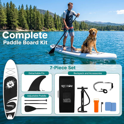 Inflatable Paddle Board Stable Design Non-Slip EVA Deck Pad Black