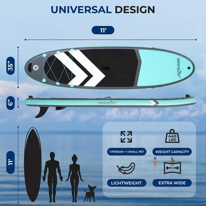 11 Inflatable SUP Pet-Friendly Non-Slip Deck 440 lbs Capacity