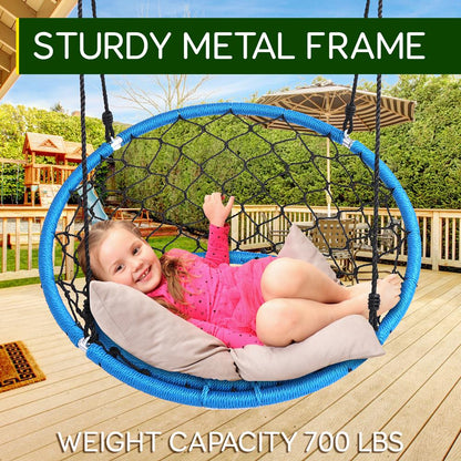 Hanging Netted Seat Swing - Relaxing Fun - UV Resistant - 35.5 Diameter