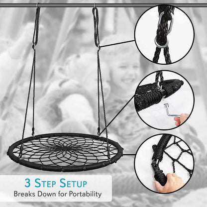 Columpio redondo de araña 270 kg de capacidad impermeable 101,6 cm de diámetro azul