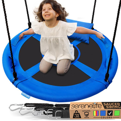 Saucer Swing 40 for Kids Waterproof Padded Frame Blue