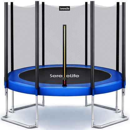 12FT Outdoor Trampoline - Safe Jumping Reinforced Mat Blue